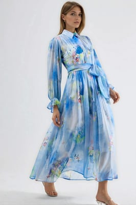 Abstract Patroon Maxi Shirtjurk met Riem