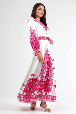 Paisley Print Maxi Jurk met Strikdetails