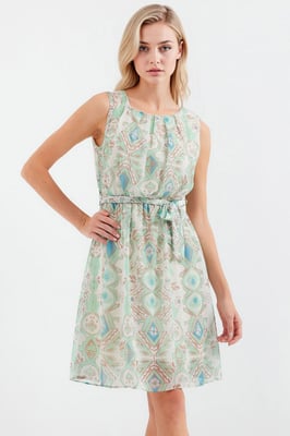 Mini-jurk met striksluiting en strikdetail