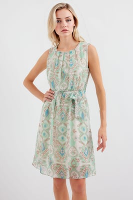 Mini-jurk met striksluiting en strikdetail