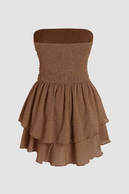 Strapless Gelaagd Mini-jurk