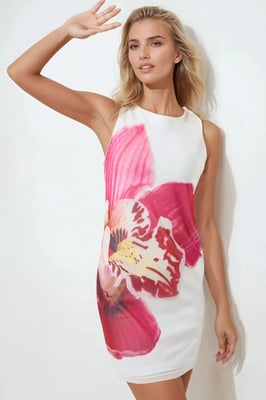 Bodycon Mini-jurk met Bloemenpatroon