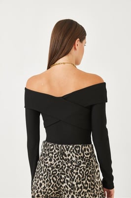 Strapless Textuur Ribbels Blouse