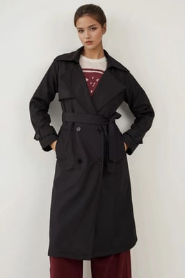 Dubbelzijdige Lange Trenchcoat