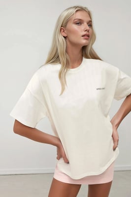 100% Bomull Oversized Tryckt Rundhalsad T-Shirt