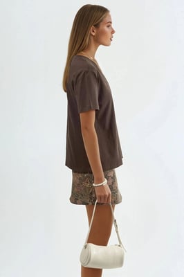 V-hals Effen Gebreid T-shirt