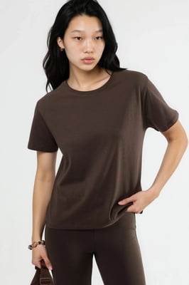 Effen Crew Neck Katoenen T-Shirt