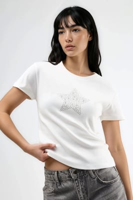 Steen Gemeleerde Crew Neck T-Shirt