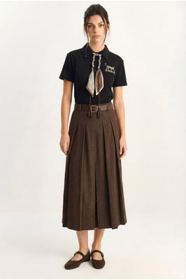 Geborduurde Tekst Print Polo Shirt