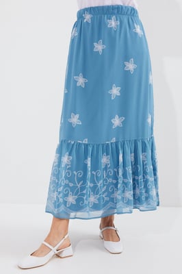 Geprinte Maxi Rok met Bloemenmotief