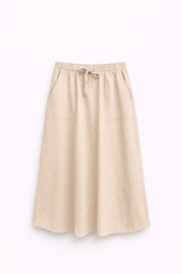 Hoge Taille Poplin Rok met Touwtje Detail