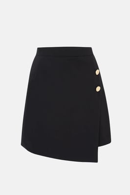 Mini Wrap Rok Met Gouden Knoopdetails