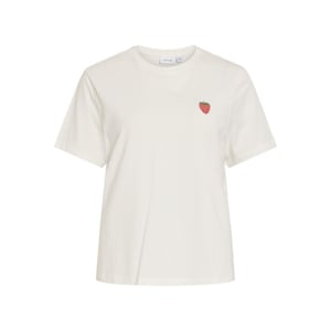 Vila visybil berry o-neck s/s top/rc 14114624 snow white strawberry