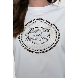 Geisha t-shirt soft heart 62383-41 10 off-white/bla