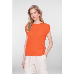 Geisha t-shirt fake linen 62095-41 201 burned orange