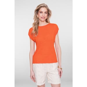Geisha t-shirt fake linen 62095-41 201 burned orange