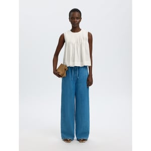 Selected Femme slfsophia sl pleated top b 16101312 snow white