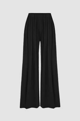 Brede Lange Broek met Elastische Taille