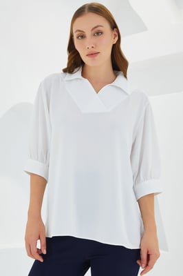 Polo Kraag Losse Pasvorm Blouse