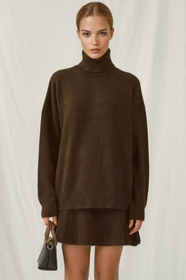 Geweven Oversized Coltrui Trui Set