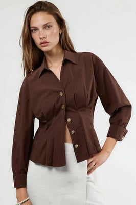 Fitted Overhemd met Lange Mouwen en Knopdetails