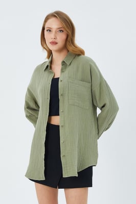 Oversized Shirt met Pocketdetail