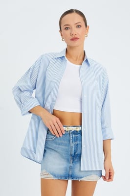 Gestreept Poplin Shirt
