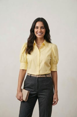Geknoopte Poplin Shirt met Overhemdkraag
