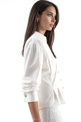 Strak Fitted Overhemd met Knopdetails