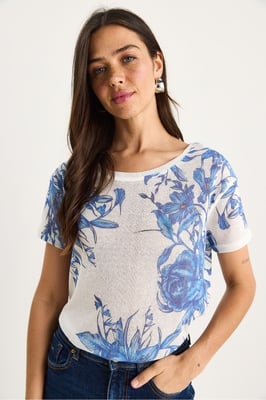 Transparante Ronde Hals T-Shirt