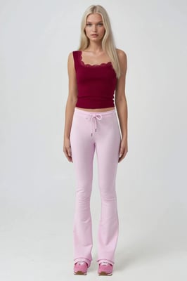 Mid Rise Flared Joggingbroek met Koord