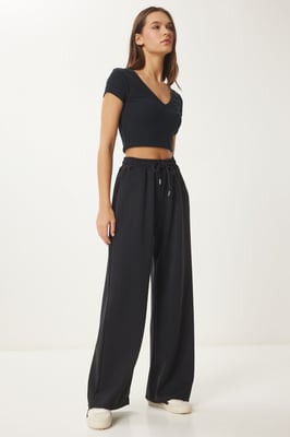 Wijde broek met trekkoord in de taille