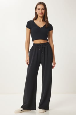 Wijde broek met trekkoord in de taille