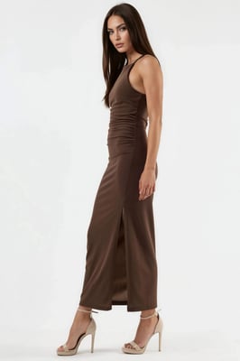 Maxi-jurk met Drapeelement