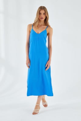 V-hals Split Midi-jurk