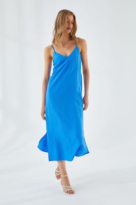 V-hals Split Midi-jurk