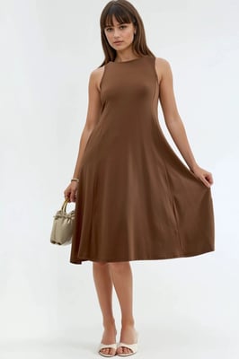 Mouwloze Midi-jurk met Zakken