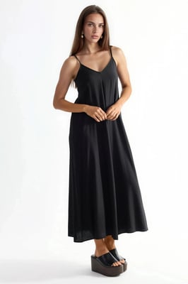 V-hals Midi Slip Jurk