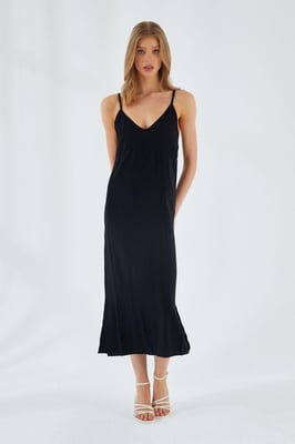 V-hals Split Midi Jurk
