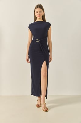 Crew Neck Midi-jurk met Split