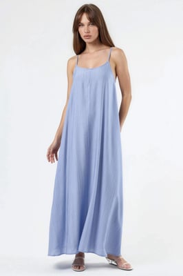 Lange Mouw U-Hals Midi Jurk
