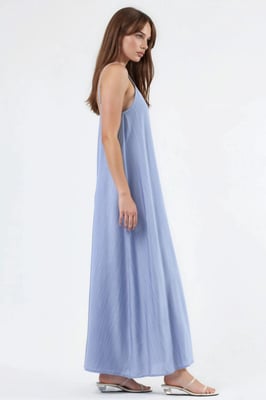 Lange Mouw U-Hals Midi Jurk