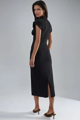 Gewatteerde Midi-jurk met Sleufdetails