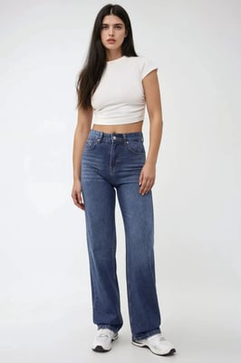 High Waist Straight Leg Jeans