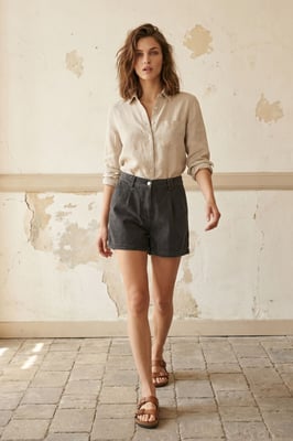 Hoge Taille Wijde Pantalon Shorts