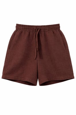 Hoge Taille Textuur Katoenen Shorts