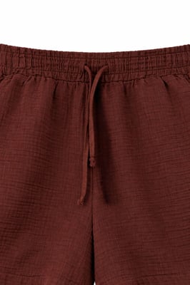Hoge Taille Textuur Katoenen Shorts