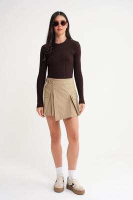 Mjuk Texturerad Ribbad Topp