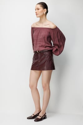 Off-Shoulder Getextureerde Blouse
