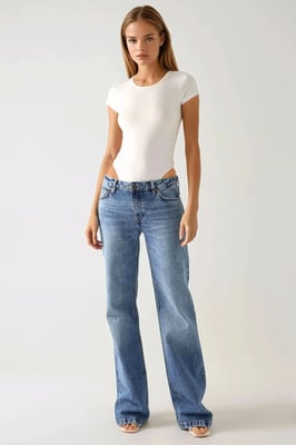 Slim Fit Crew Neck Knitted Bodysuit